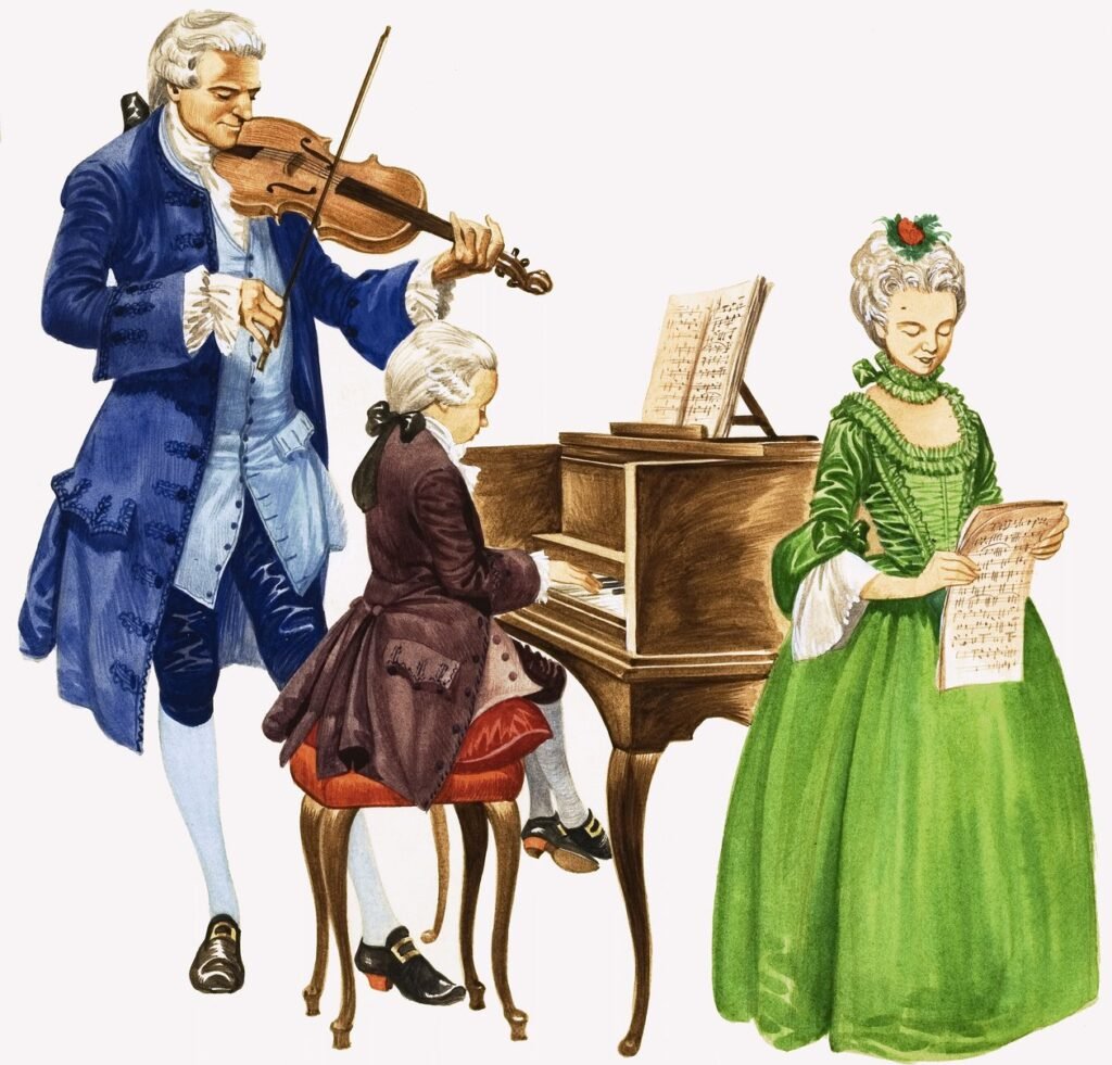Mozart joue avec son père et sa sœur