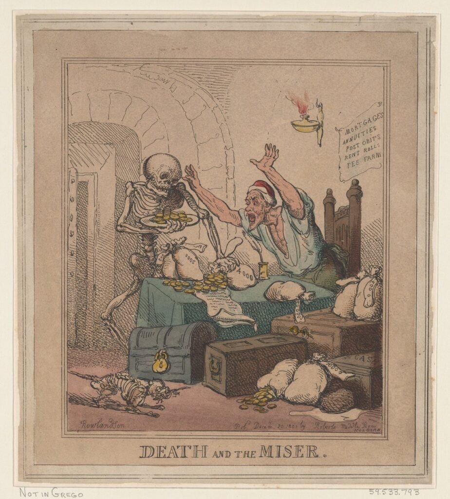 L'avare et la mort - Thomas Rowlandson