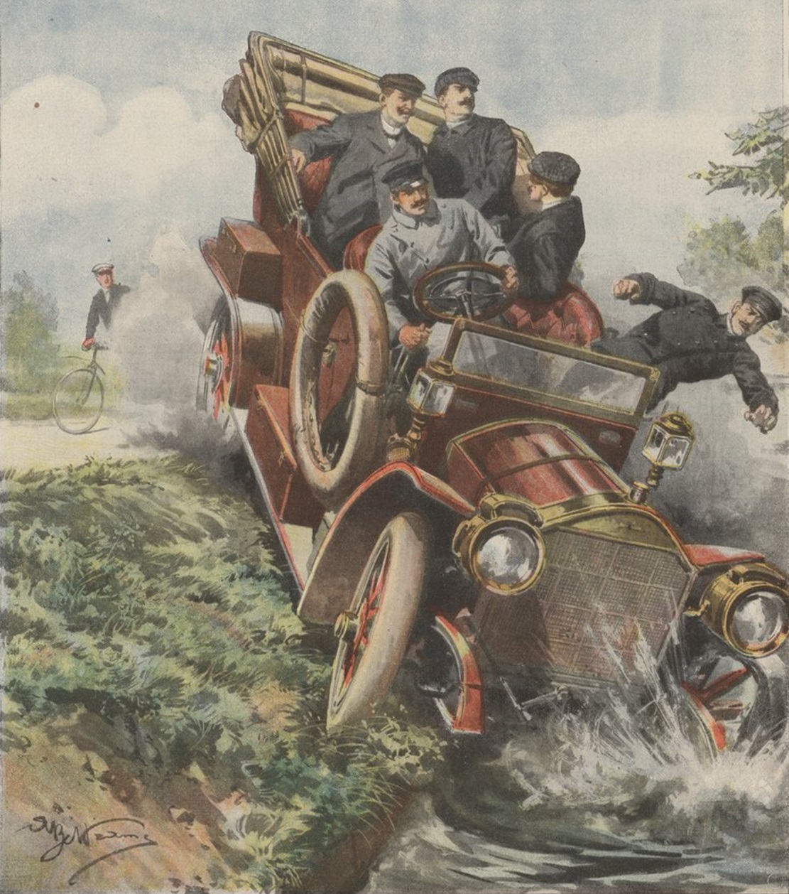 Accident voiture royale - Achille Beltrame