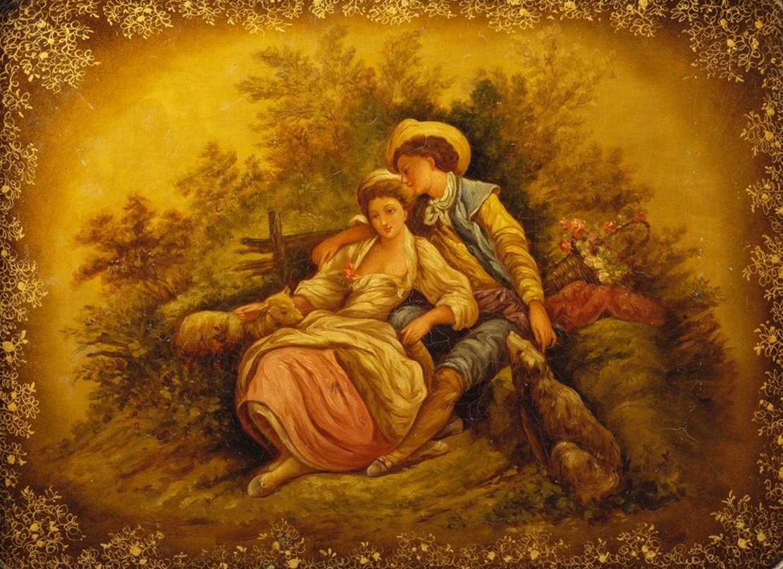 Jeune couple - La bergère et le jeune homme - École anglaise