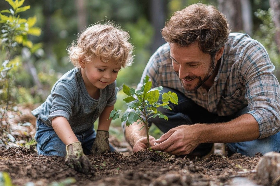 Père et fils - Jardinage