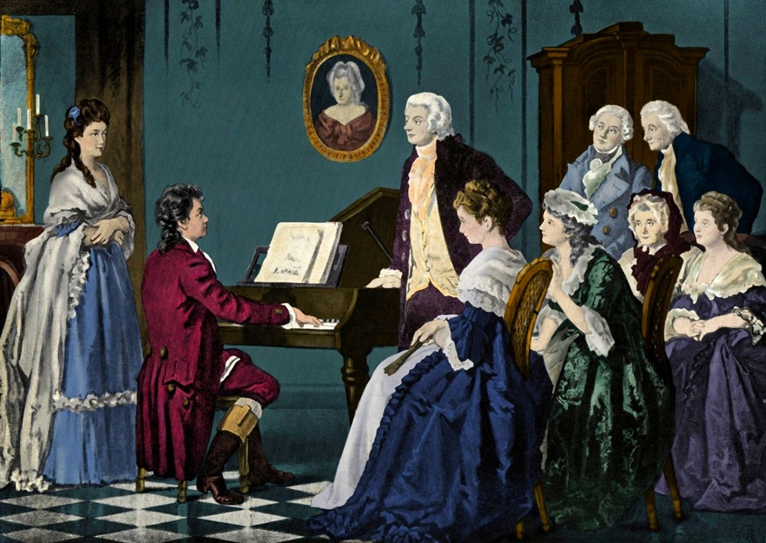 Beethoven jouant chez Mozart - Artiste inconnu