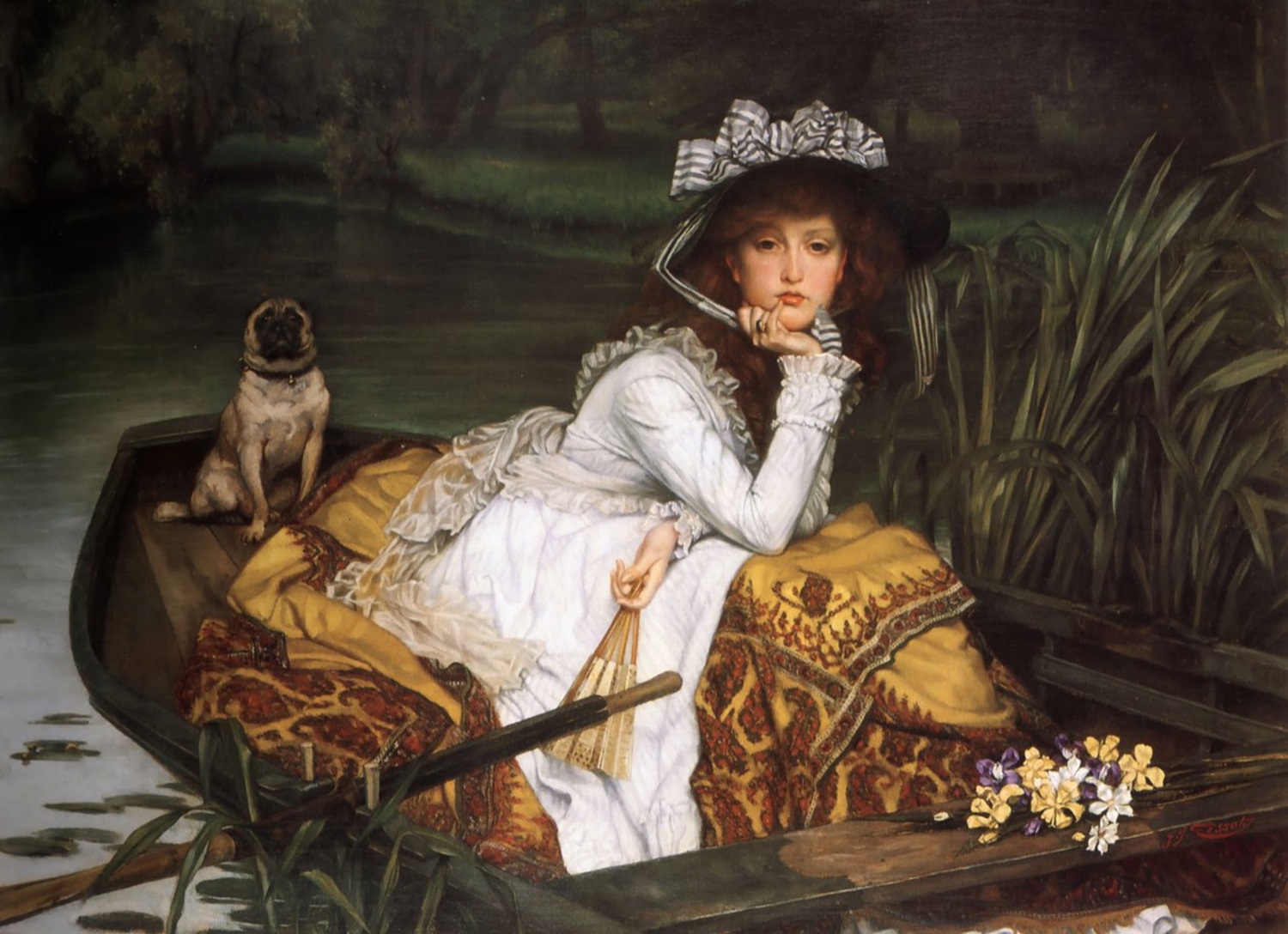 Jeune femme dans un bateau - James Tissot