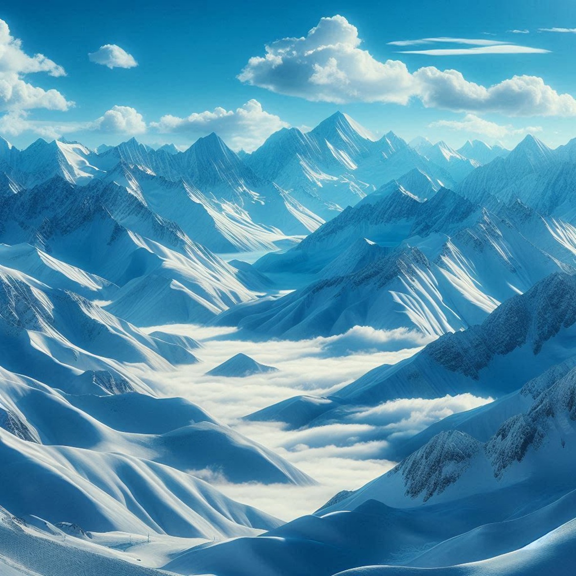 Cordillère des Andes avec neige