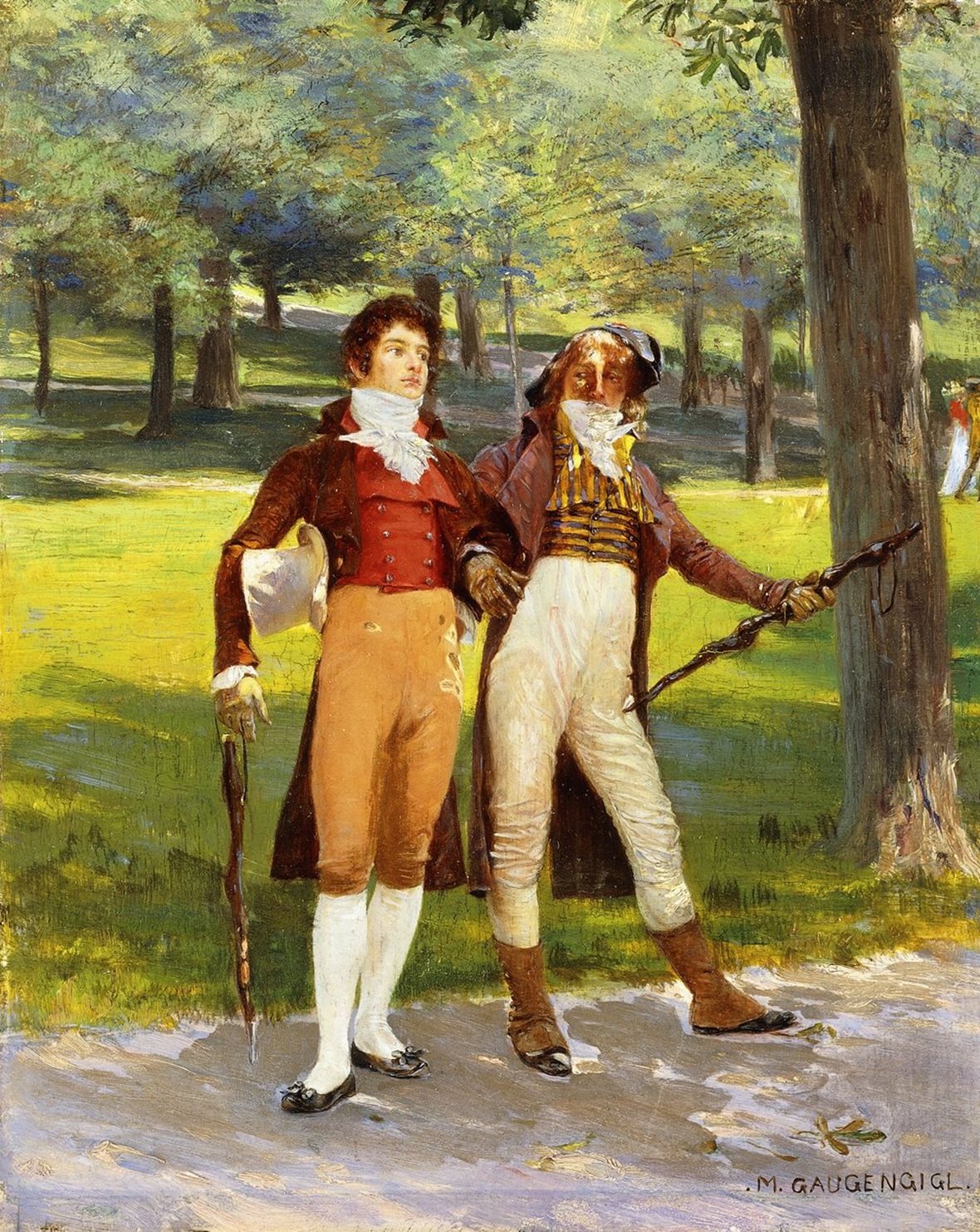 Dandies dans un parc - Ignaz Marcel Gaugengigl