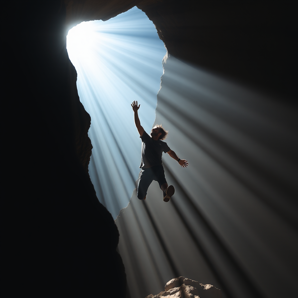 Homme s'élevant dans la Lumière