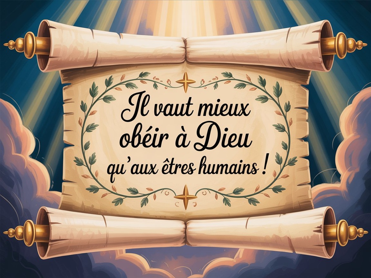 Il vaut mieux obéir à Dieu qu'aux êtres humains