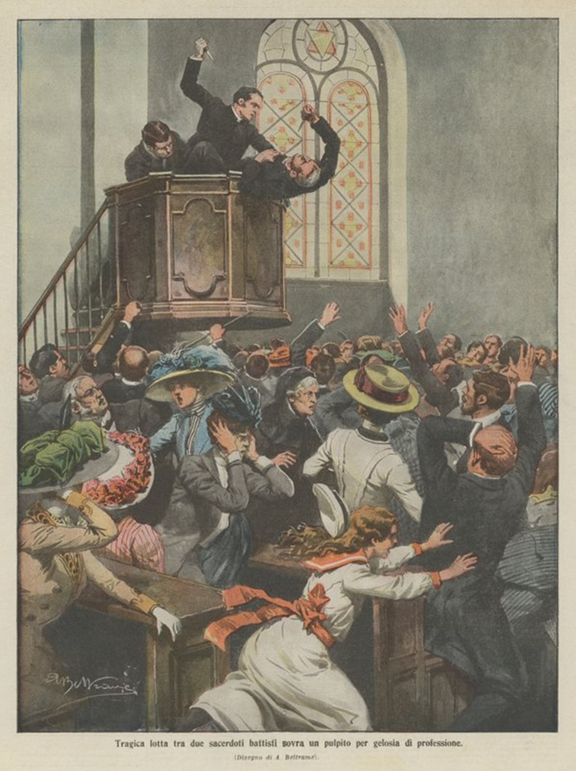 Jalousie professionnelle entre deux prêtres en chaire - Achille Beltrame