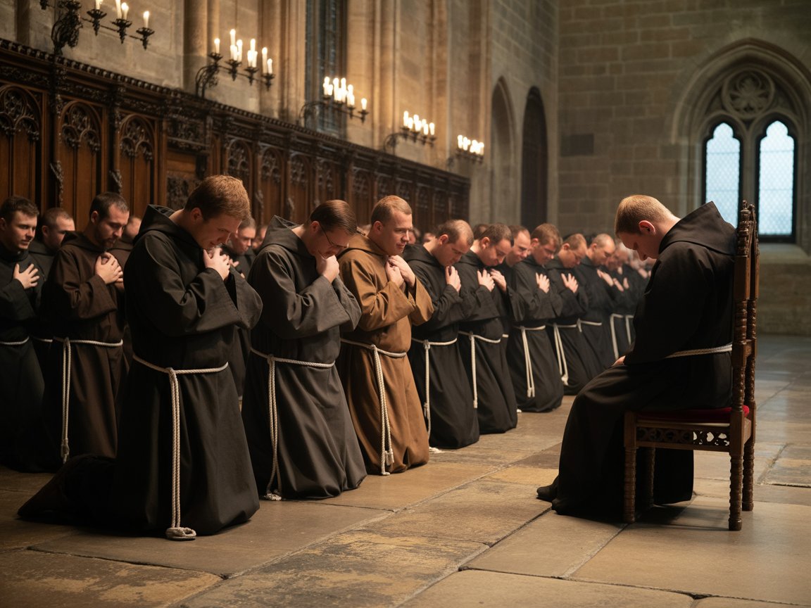 Les moines battent leur coulpe