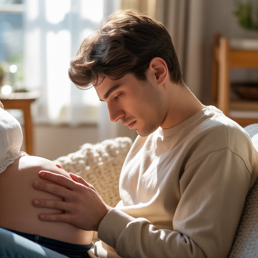 Un jeune homme est conscient de sa paternité bien avant la naissance de son enfant