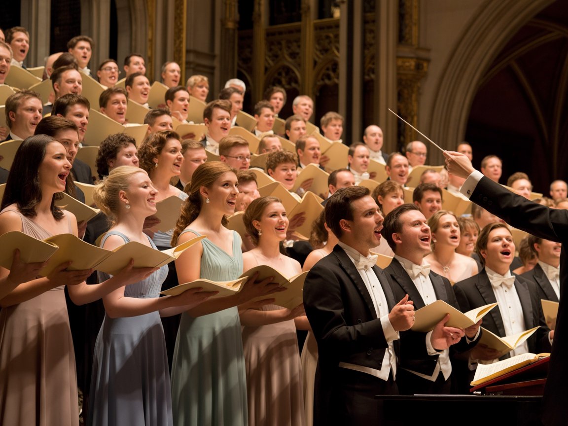 Des choristes chantent 1