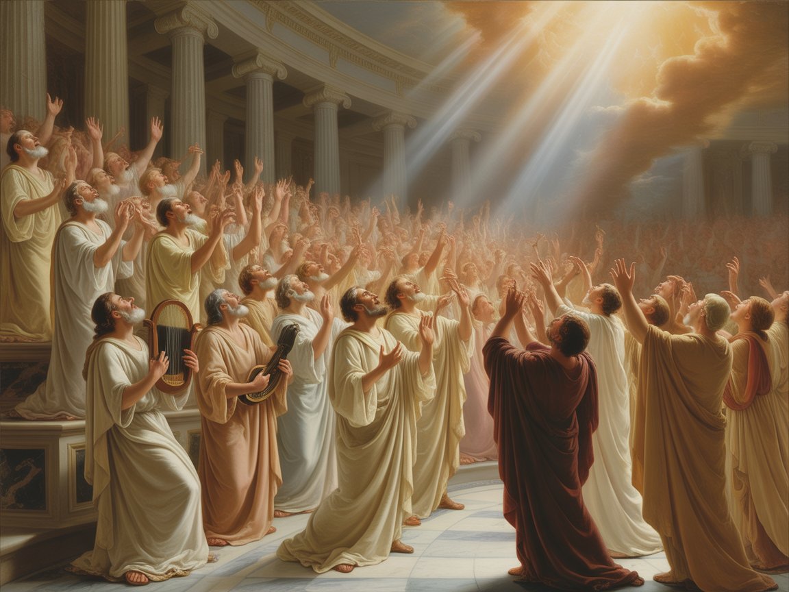 Des hommes chantent à la Gloire du Créateur