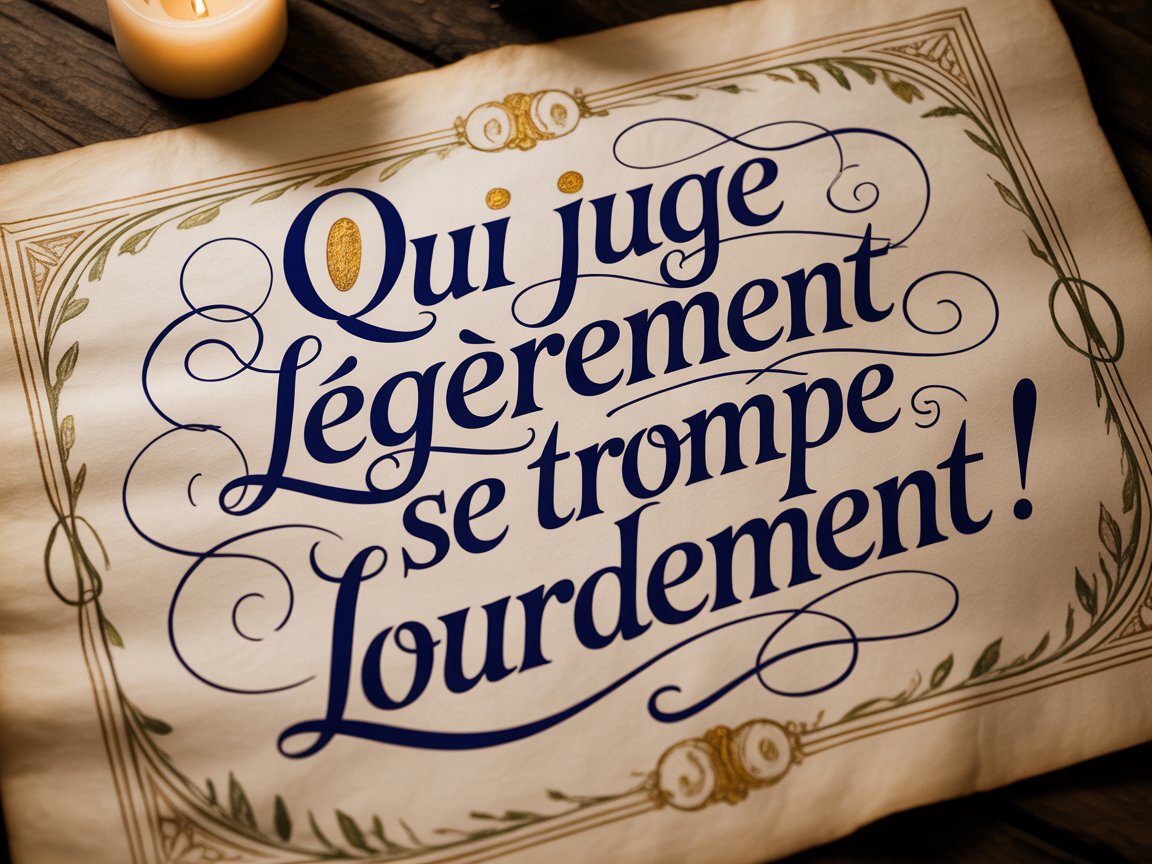 Qui juge légèrement se trompe lourdement!