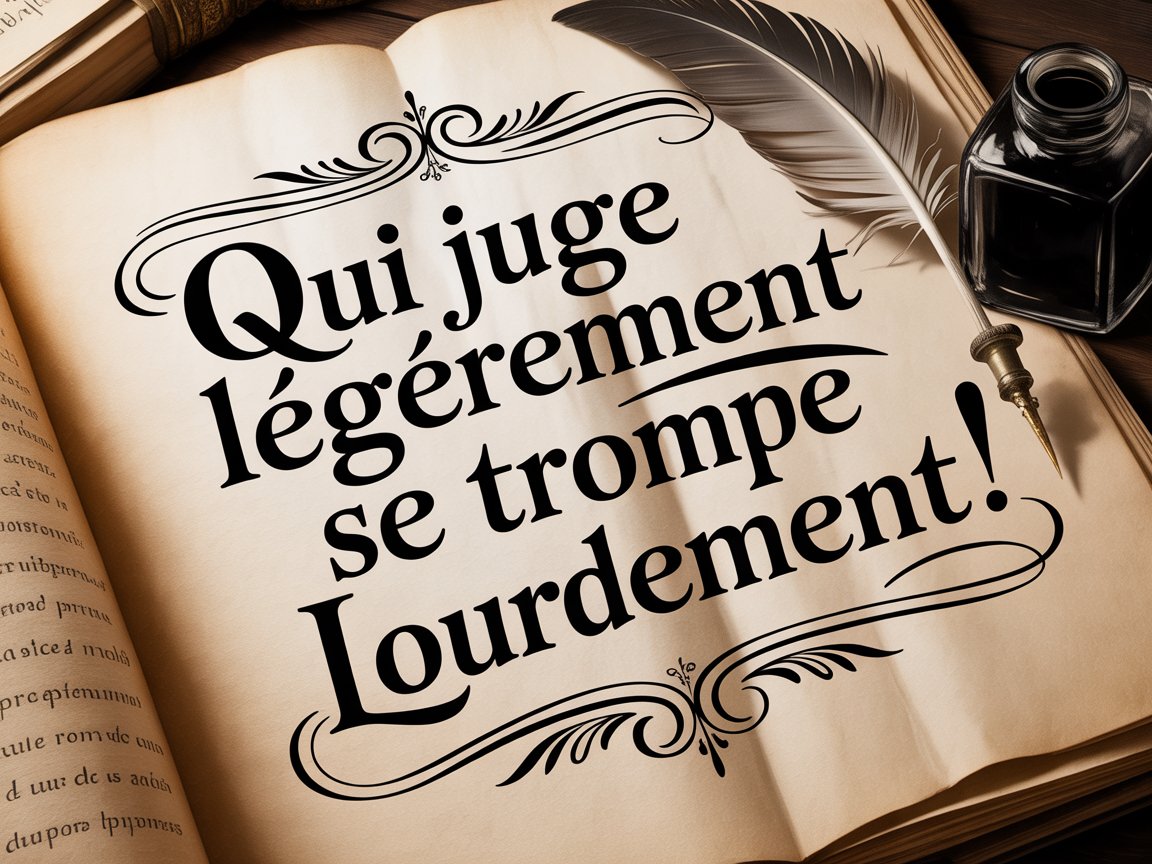 Qui juge légèrement se trompe lourdement!