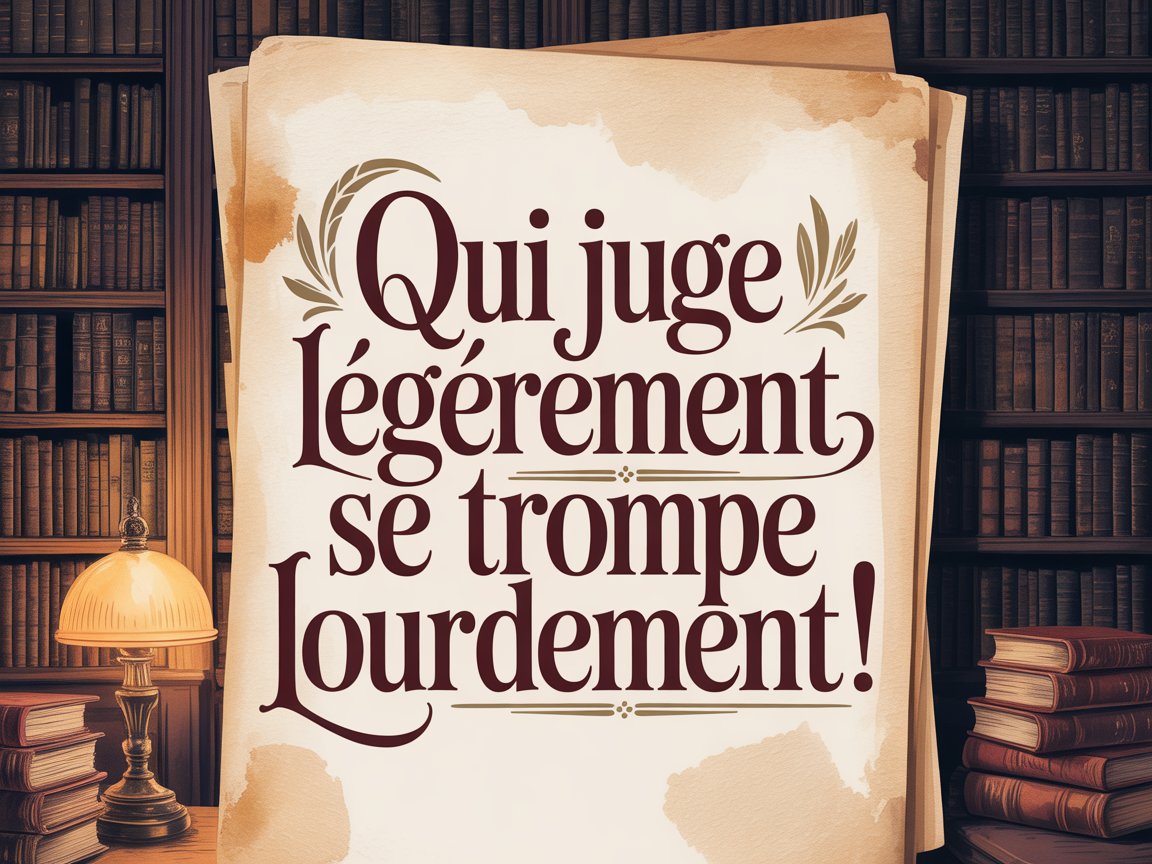 Qui juge légèrement se trompe lourdement!