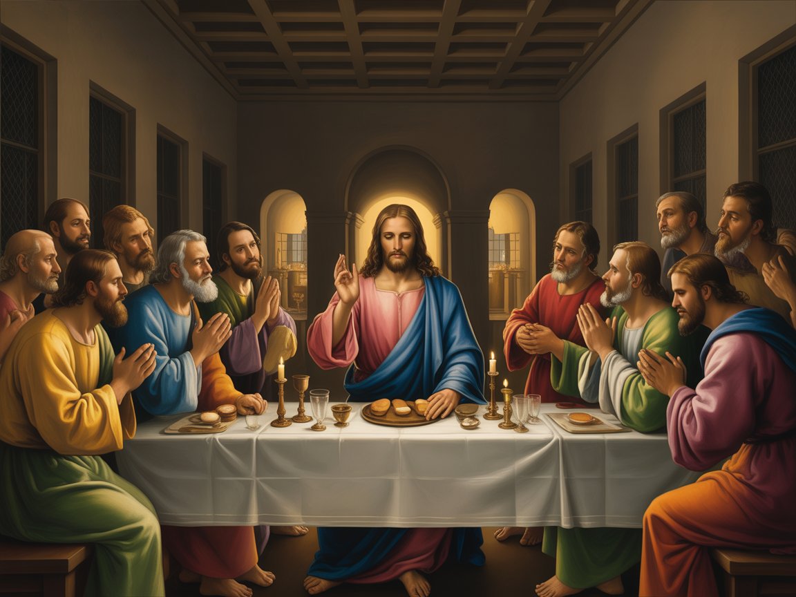 Jésus instaure la Cène le soir du Jeudi-Saint