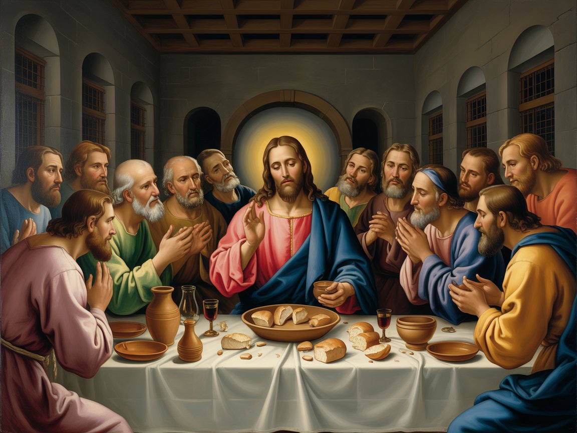 Jésus instaure la Cène le soir du Jeudi-Saint
