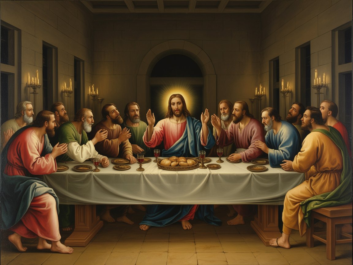 Jésus instaure la Cène le soir du Jeudi-Saint