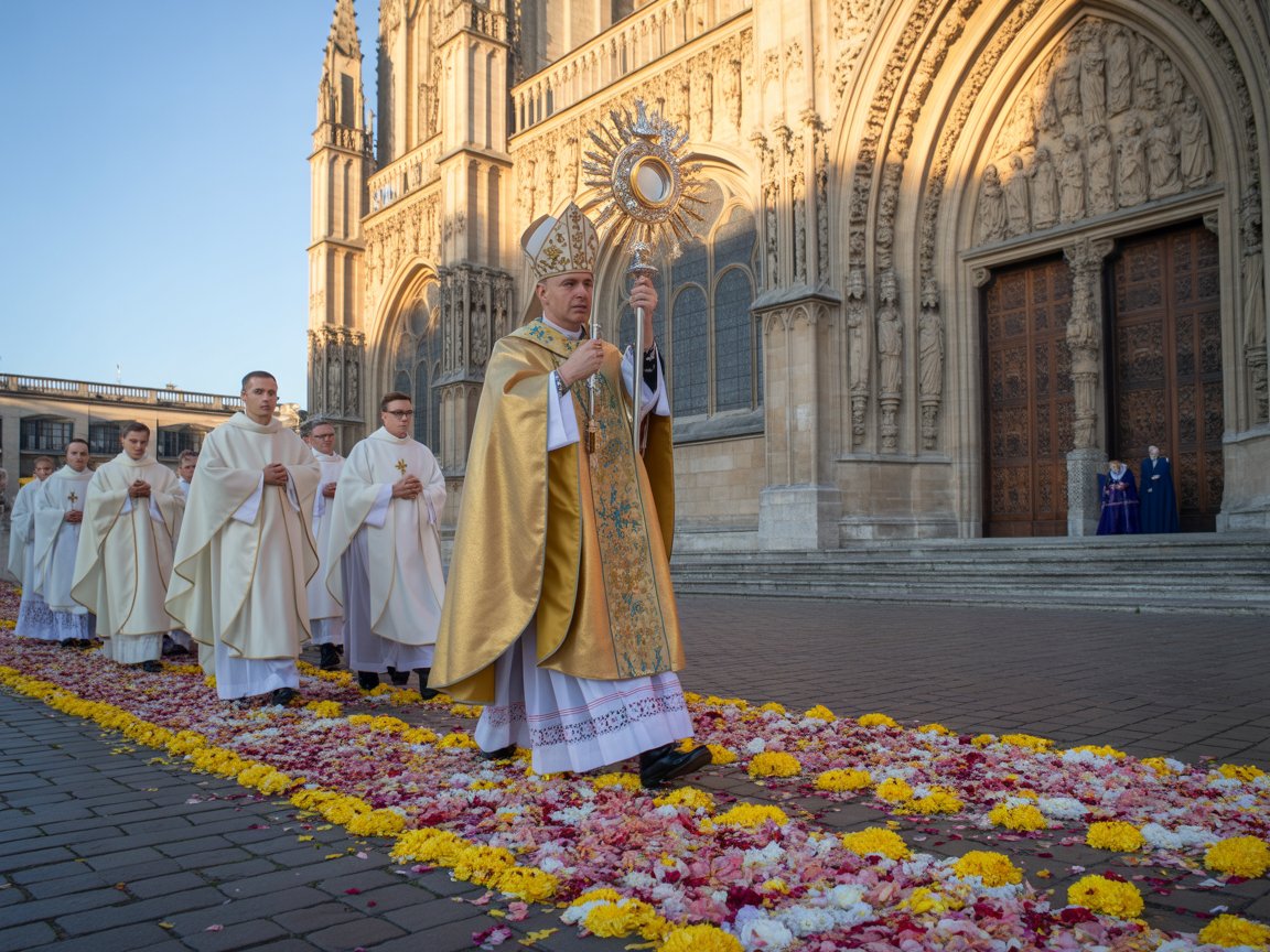 L'ostensoir, un jour de procession de la Fête-Dieu