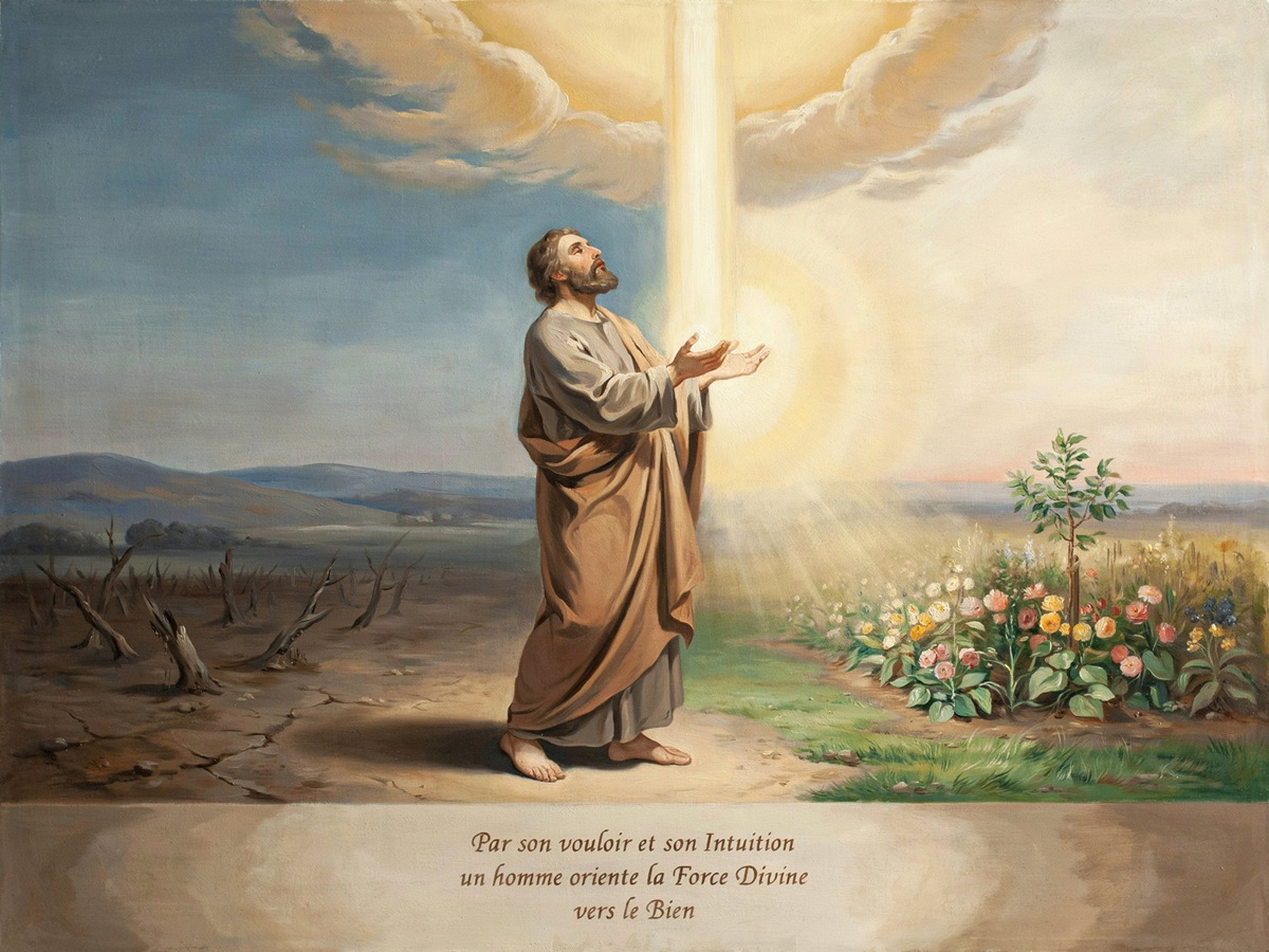 Par son vouloir et son Intuition un homme oriente la Force Divine dans le sens du Bien