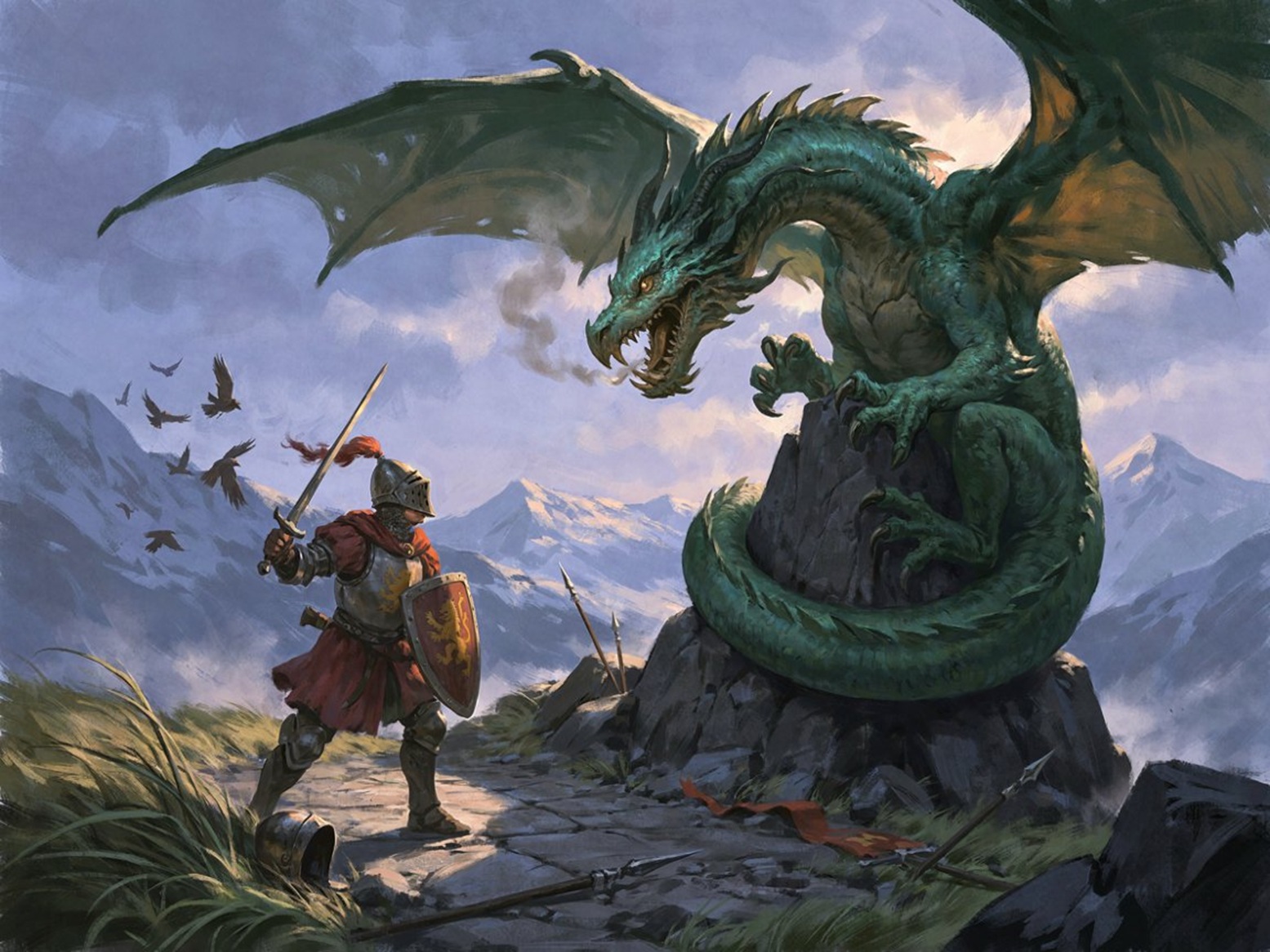 Un brave Chevalier affronte un dragon 1